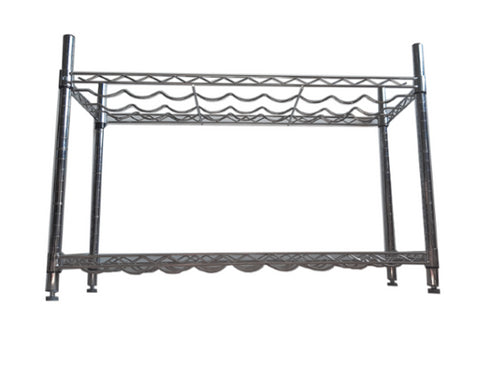 GATTO 2-Tier Chrome Wine Rack - 18 Bottle